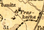 výřez z mapy, Mapa království českého 1850, 1850