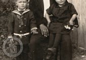 Emil Saulich s dětmi Ludmilu Saulichovou-Adámkovou, a Emila Saulicha jr.