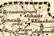 výřez,, Mapa Království Českého, 1850