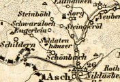 mapa Království českého, Mapa Království Českého, 1850