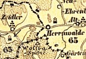 výřez,, Mapa Království Českého, 1850