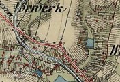 výřez,, II. vojenské mapování ,   http://mapire.eu/, 1850