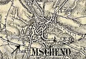 výřez mapy, III. vojenské mapování, výřez, oldmaps.geolab.cz,, 1877 - 80.