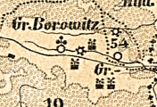 výřez mapy, Mapa království Českého (Kummersbergerova), 1850