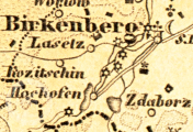 výřez mapy, Mapa království Českého (Kummersbergerova), 1850