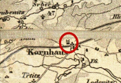 výřez mapy, Mapa království Českého (Kummersbergerova), 1850