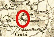 výřez mapy, Mapa království Českého (Kummersbergerova), 1850