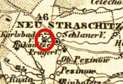 výřez mapy, Mapa království Českého (Kummersbergerova), 1850