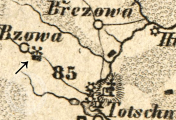 výřez mapy, Mapa království Českého 1850, 1850