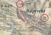 výřez mapy, III. vojenské mapování, výřez, oldmaps.geolab.cz,, 1877-80