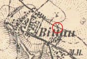 výřez z mapy, mapy Arcanum 3 voj. map., 1869-1887